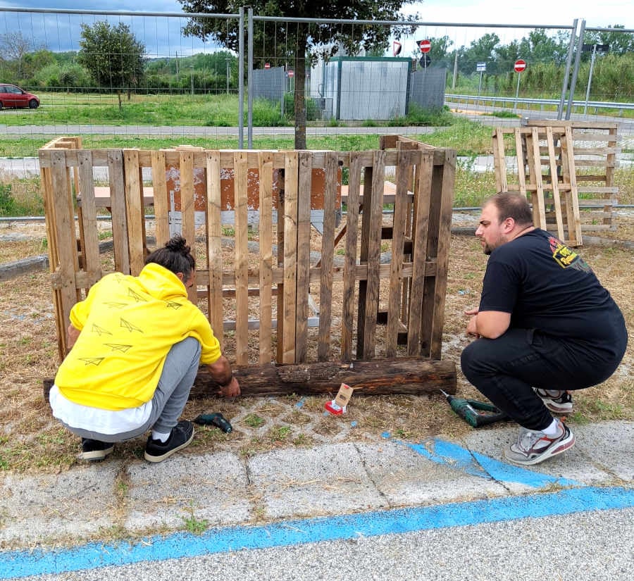 Visiby Carciofo Ortano Fest 2023 Orte lavori in corso montaggio villaggio 3