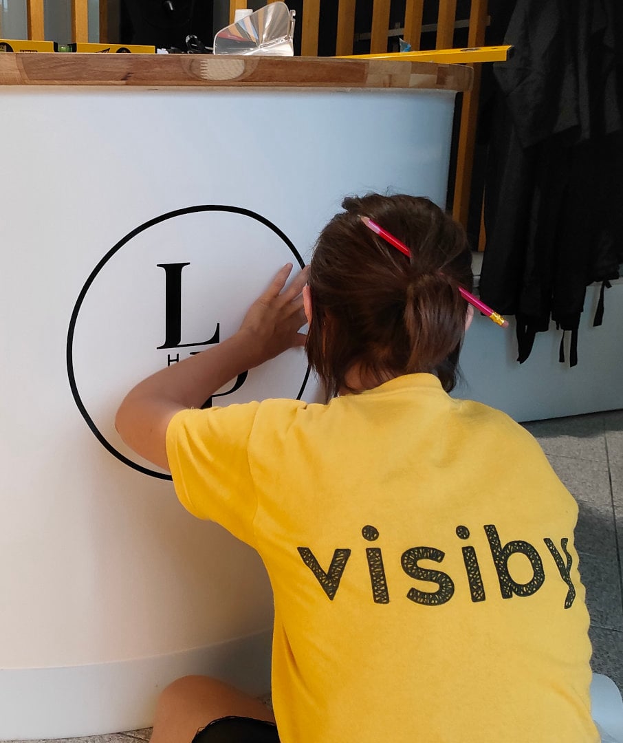 visiby LP Hair Orte interior design locali commerciali rebranding logo