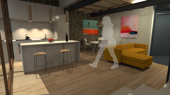 visiby studio render proyecto interiorismo casa rural reforma vimianzo costa da morte interior cocina